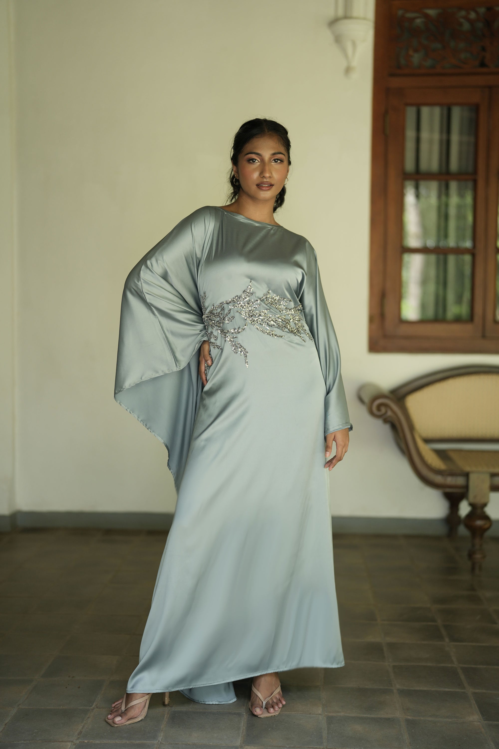 Embellished Waist Tie Kaftan