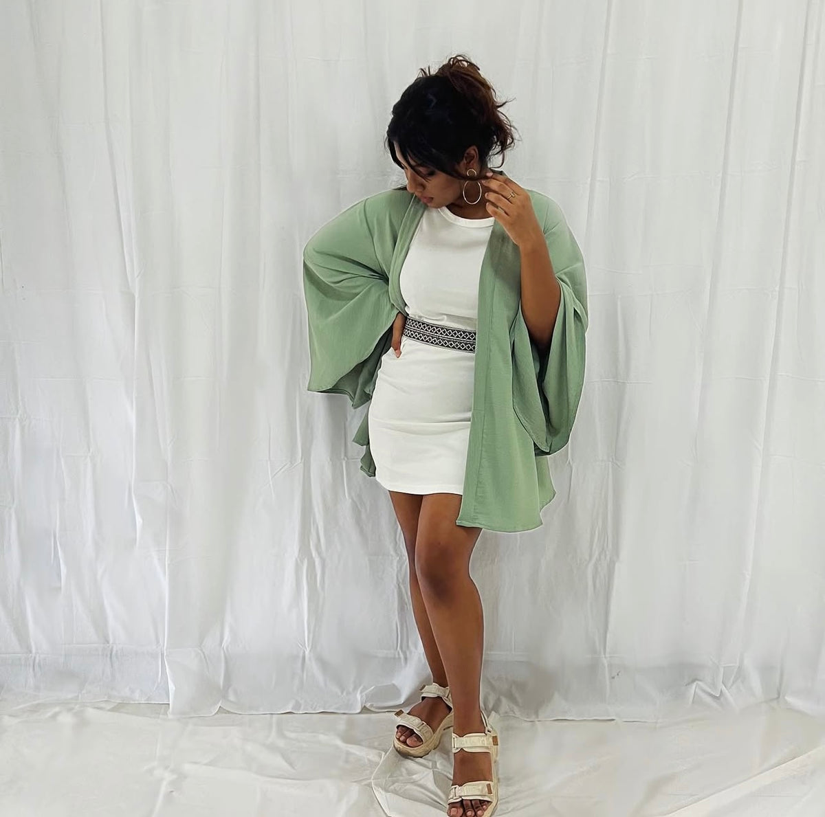 Aya Kimono In Sage Green